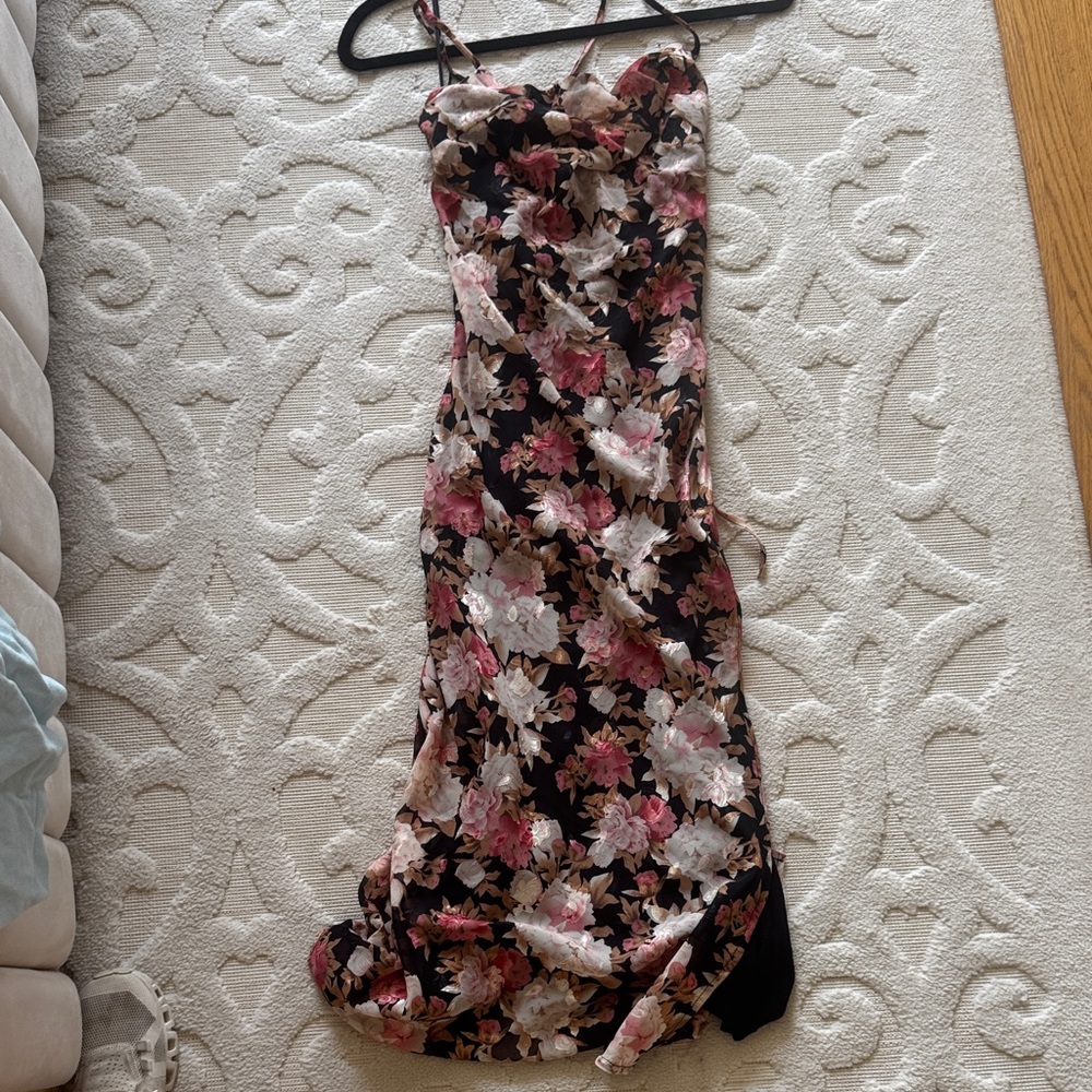 Floral Print Dress with Spaghetti Straps